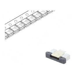 Conector FFC/FPC orizontal 6 pini ZIF SMT 500mA cositorit | Electronic-mag.ro | Componente Electronice