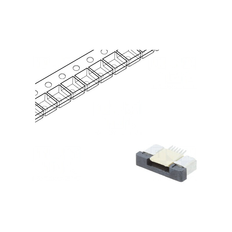 Conector FFC/FPC orizontal 6 pini ZIF SMT 500mA cositorit | Electronic-mag.ro | Componente Electronice