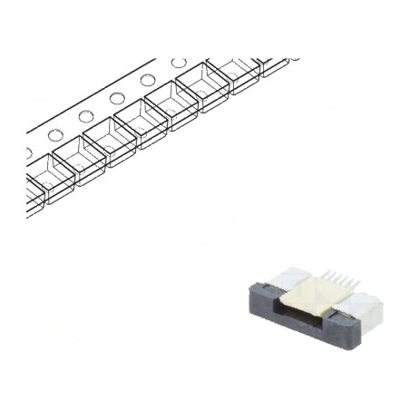 Conector FFC/FPC orizontal 6 pini ZIF SMT 500mA cositorit | Electronic-mag.ro | Componente Electronice
