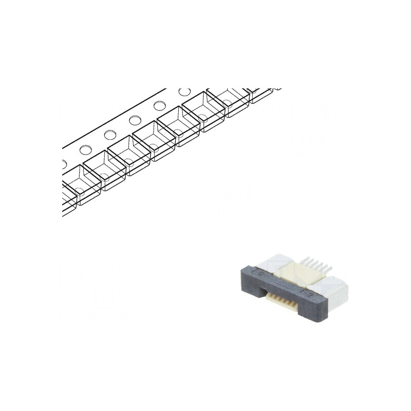 Conector FFC/FPC orizontal 6 pini ZIF SMT 500mA cositorit | Electronic-mag.ro | Componente Electronice
