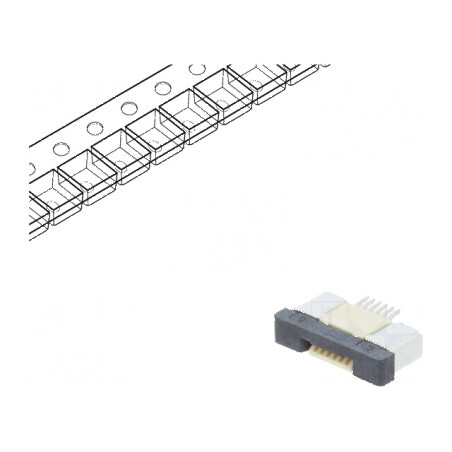 Conector FFC/FPC orizontal 6 pini ZIF SMT 500mA cositorit | Electronic-mag.ro | Componente Electronice