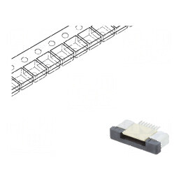 Conector FFC/FPC orizontal 8 PIN ZIF SMT 500mA cositorit - Componentă electronică | Electronic-mag.ro | Componente Electronice
