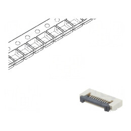 Conector FFC/FPC orizontal 10 pini ZIF SMT 500mA cositorit | Electronic-mag.ro | Componente Electronice