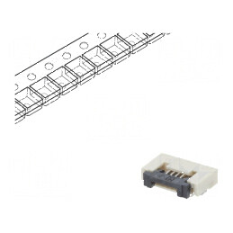 Conector FFC/FPC orizontal ZIF 4 pini SMT 500mA cositorit | Electronic-mag.ro | Componente Electronice