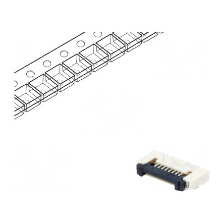 Conector FFC/FPC orizontal ZIF SMT 8 pini 500mA cositorit | Electronic-mag.ro | Componente Electronice