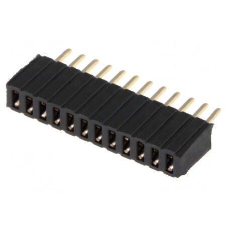 Conector şiruri pini soclu mamă 12 pini 1,27mm THT 1x12 | Electronic-mag.ro | Componente Electronice