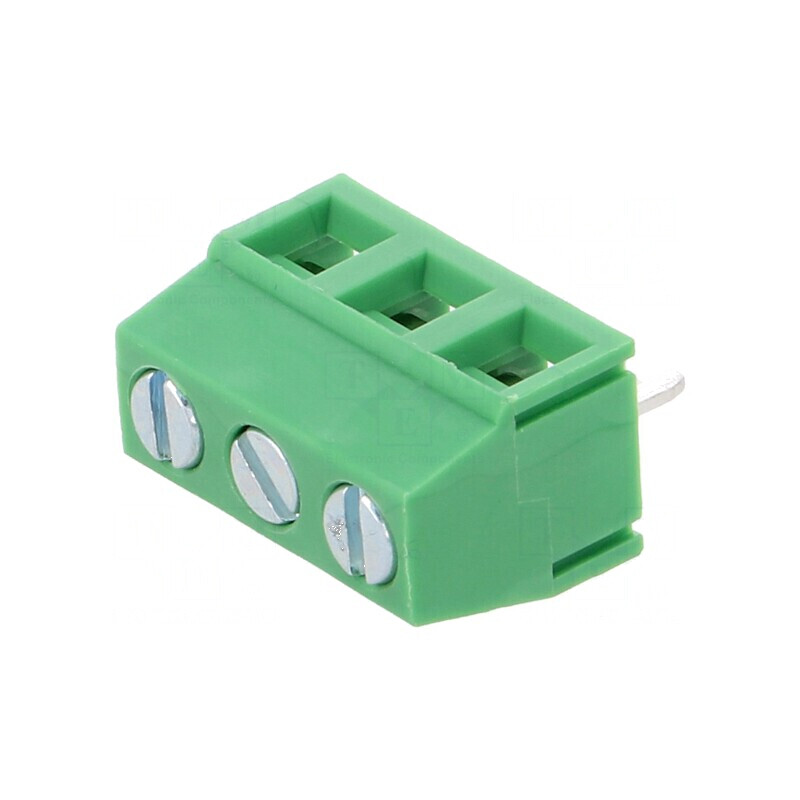 Regletă de conexiuni pentru PCB în unghi de 90° cu 3 piste de 1,5mm², 5mm | Electronic-mag.ro | Componente Electronice Regletă de conexiuni pentru PCB în unghi de 90° cu 3 piste de 1,5mm², 5mm | Electronic-mag.ro | Componente Electronice