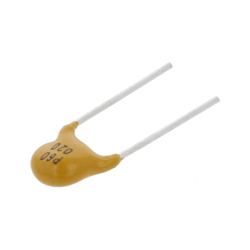 Siguranţă polimerică PTC 200mA Imax 40A THT PTR060V - Pachet 1 pungă | Electronic-mag.ro | Componente Electronice