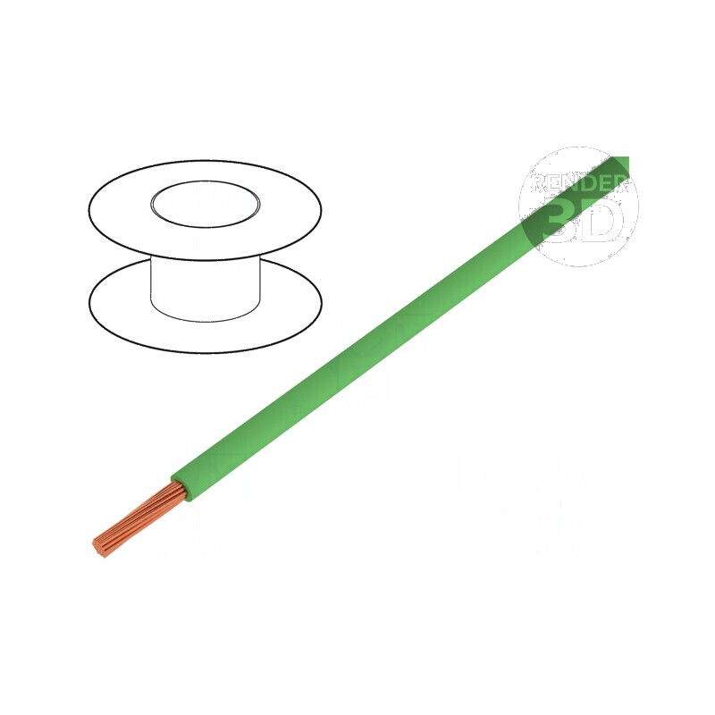 Cablu litat OFC 0,35mm2 PVC verde 49V 200m 1x0,35mm2 pentru instalații electrice | Electronic-mag.ro | Componente Electronice Cablu litat OFC 0,35mm2 PVC verde 49V 200m 1x0,35mm2 pentru instalații electrice | Electronic-mag.ro | Componente Electronice