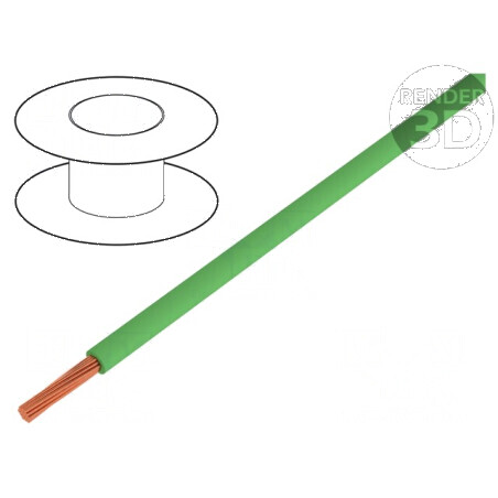 Cablu litat OFC 0,35mm2 PVC verde 49V 200m 1x0,35mm2 pentru instalații electrice | Electronic-mag.ro | Componente Electronice