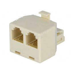 Splitter RJ11 6p4c cu 2 socluri și mufă pentru telefonie | Electronic-mag.ro | Componente Electronice