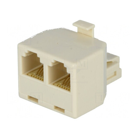 Splitter RJ11 6p4c cu 2 socluri și mufă pentru telefonie | Electronic-mag.ro | Componente Electronice