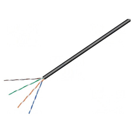 Cablu U/UTP 5e exterior 4x2x26AWG CCA PE negru 100m | Electronic-mag.ro | Componente Electronice