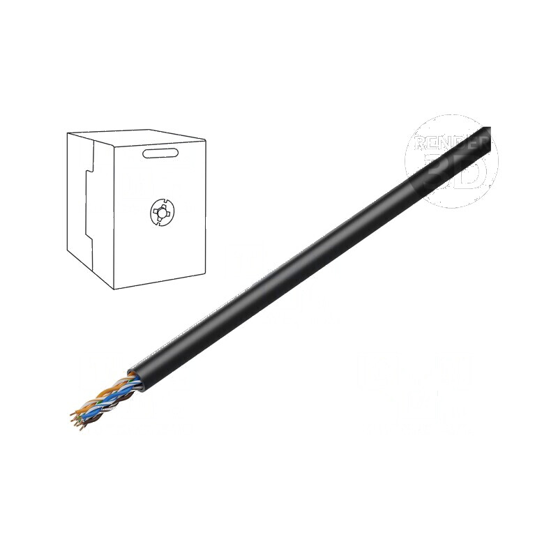 Cablu U/UTP 5e exterior 4x2x24AWG CCA PE negru 305m | Electronic-mag.ro | Componente Electronice Cablu U/UTP 5e exterior 4x2x24AWG CCA PE negru 305m | Electronic-mag.ro | Componente Electronice