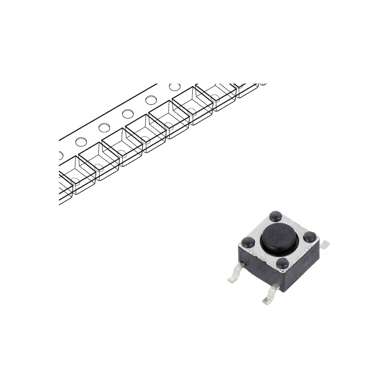 Microîntrerupător TACT SPST-NO 0,05A/12VDC SMT Poz: 2 Fără | Electronic-mag.ro | Componente Electronice Microîntrerupător TACT SPST-NO 0,05A/12VDC SMT Poz: 2 Fără | Electronic-mag.ro | Componente Electronice