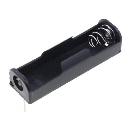 Suport pentru baterii AA R6 pe PCB neagră, 1 slot, dimensiune 51mm | Electronic-mag.ro | Componente Electronice
