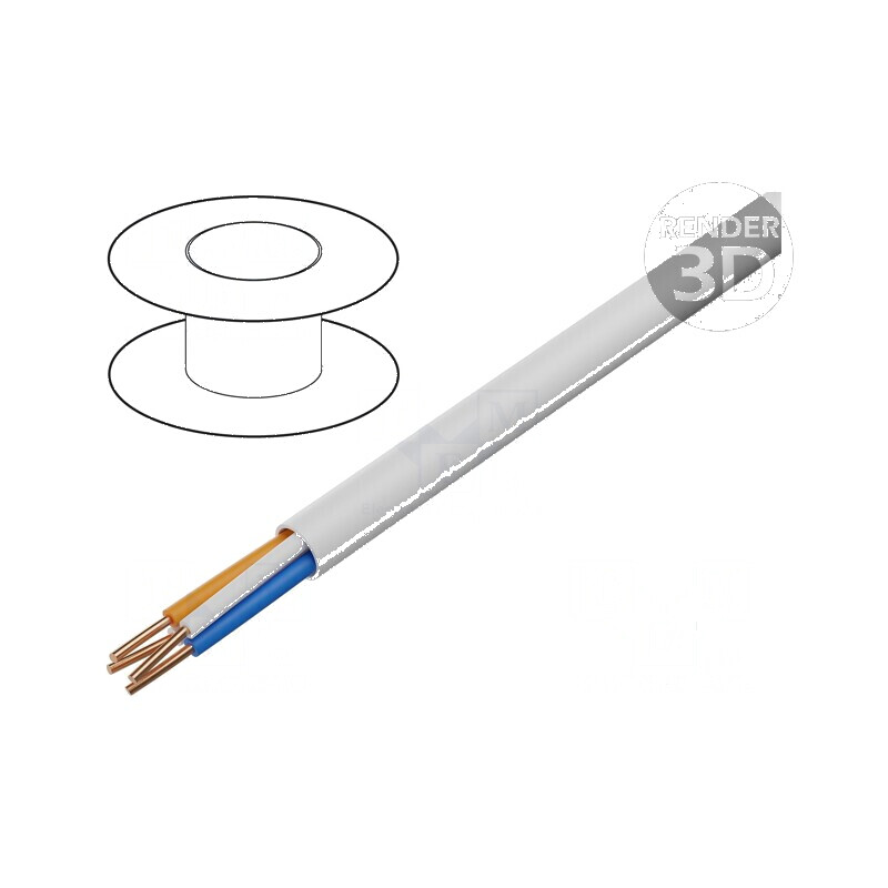 Cablu telecomunicaţii YTKSY 2x2x0,5mm sârmă Cu PVC alb | Electronic-mag.ro | Componente Electronice
