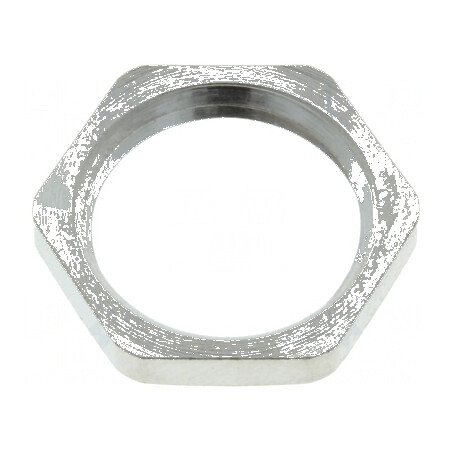 Piuliță PG9 din alamă nichelată, grosime 2,8mm, cheie 18mm, filet PG | Electronic-mag.ro | Componente Electronice