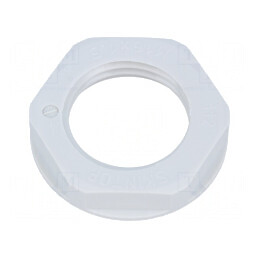 Piuliță M16 din poliamidă UL94V-0, fără halogen, gri, 22mm, Pas: 1,5 | Electronic-mag.ro | Componente Electronice
