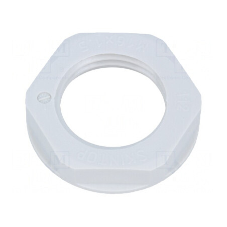 Piuliță M16 din poliamidă UL94V-0, fără halogen, gri, 22mm, Pas: 1,5 | Electronic-mag.ro | Componente Electronice