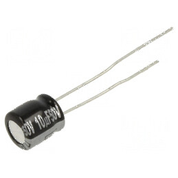 Condensator electrolitic THT 10uF 50VDC Ø6,3x7mm ±20% 1000h pentru circuite electrice | Electronic-mag.ro | Componente Electronice