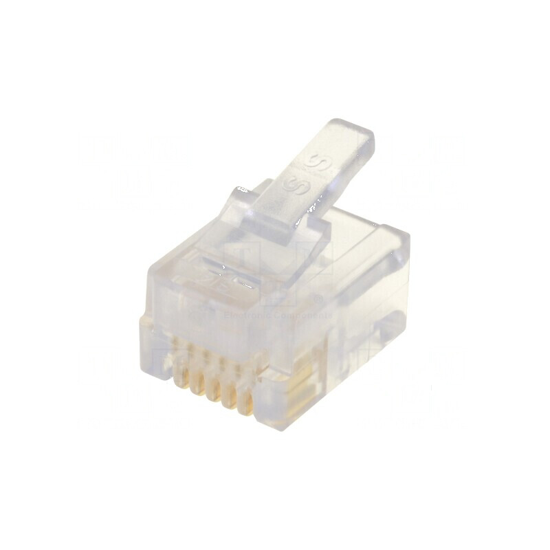 Conector RJ12 6p6c IDC, mufă crimpată, 6 pini | Electronic-mag.ro | Componente Electronice