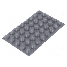 Picioruş autoadeziv gri din poliuretan, H: 7,9mm, Duritate Shore 70 | Electronic-mag.ro | Componente Electronice