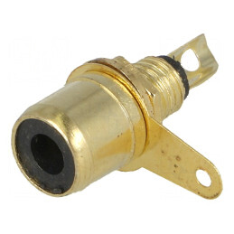 Conector RCA soclu mamă aurit pentru montare pe panou 6mm - accesorii audio de calitate | Electronic-mag.ro | Componente Electronice