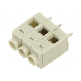 Regletă de conexiuni PCB în unghi 90°, 5mm, 3 piste, gri | Electronic-mag.ro | Componente Electronice
