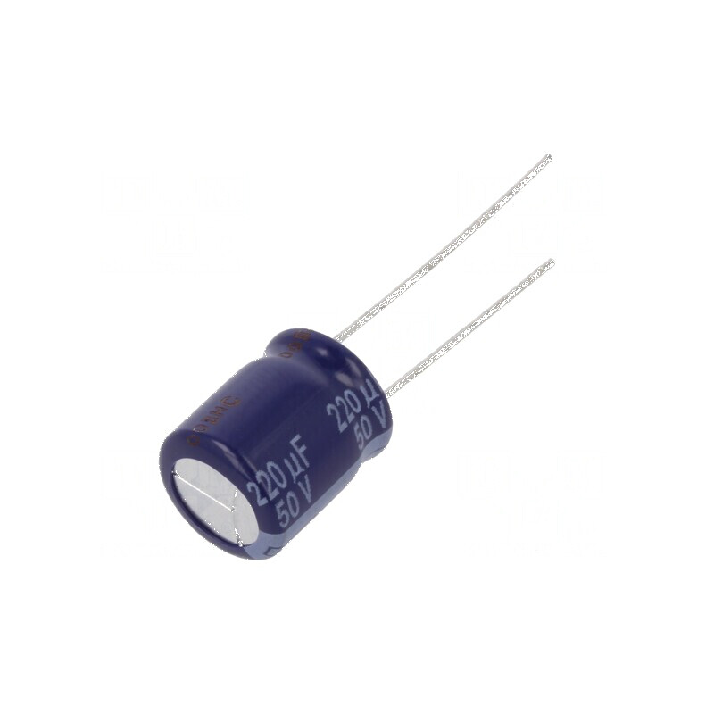 Condensator electrolitic THT 220uF 50VDC Ø10x12,5mm ±20% pentru circuite electronice | Electronic-mag.ro | Componente Electronice