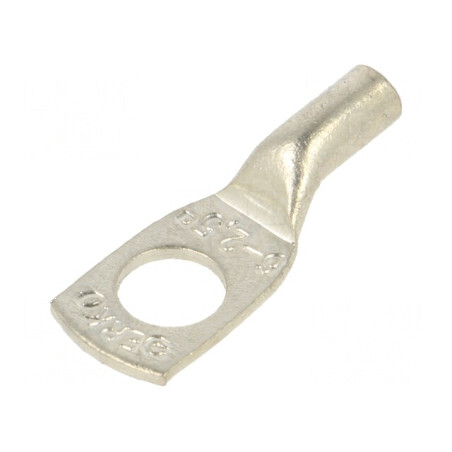 Vârf inelar tubular M6 cu cablu cositorit 2,5mm2, crimpat | Electronic-mag.ro | Componente Electronice