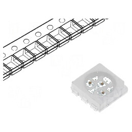 LED SMD 5060 PLCC6 Roșie 1560-1900mcd 5x5x1,5mm 120° 60mA - Lumină LED Eficientă | Electronic-mag.ro | Componente Electronice