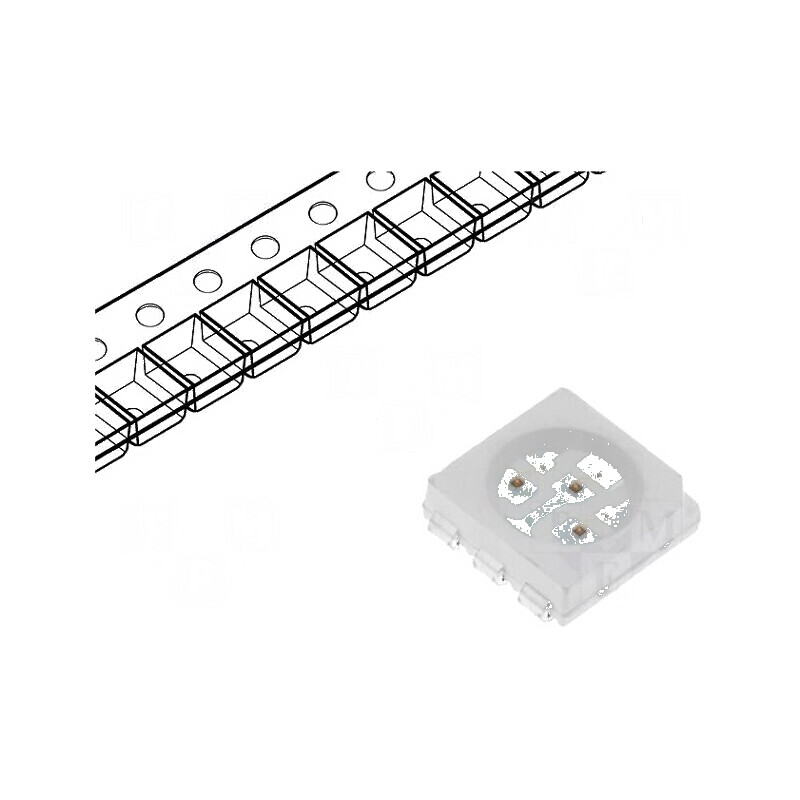 LED SMD 5060 PLCC6 Roșie 1560-1900mcd 5x5x1,5mm 120° 60mA - Lumină LED Eficientă | Electronic-mag.ro | Componente Electronice