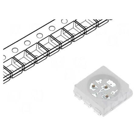 LED SMD 5060 PLCC6 Roșie 1560-1900mcd 5x5x1,5mm 120° 60mA - Lumină LED Eficientă | Electronic-mag.ro | Componente Electronice