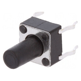 Microîntrerupător TACT SPST-NO 0,05A/12VDC THT Poz: 2 Fără | Electronic-mag.ro | Componente Electronice