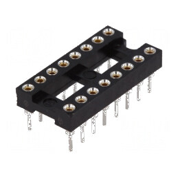 Soclu DIP16 THT de Precizie cu Raster de 2,54mm pentru Circuite Integrate | Electronic-mag.ro | Componente Electronice
