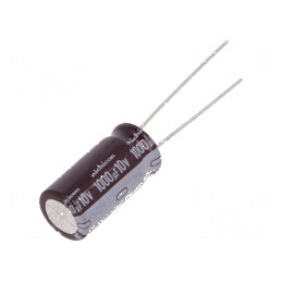 Condensator electrolitic low ESR THT 1000uF 10VDC Ø10x20mm pentru circuite electronice | Electronic-mag.ro | Componente Electronice
