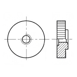 Piuliță rotundă moletată M4 0,7 din poliamidă BN 5934 - Accesorii de fixare | Electronic-mag.ro | Componente Electronice