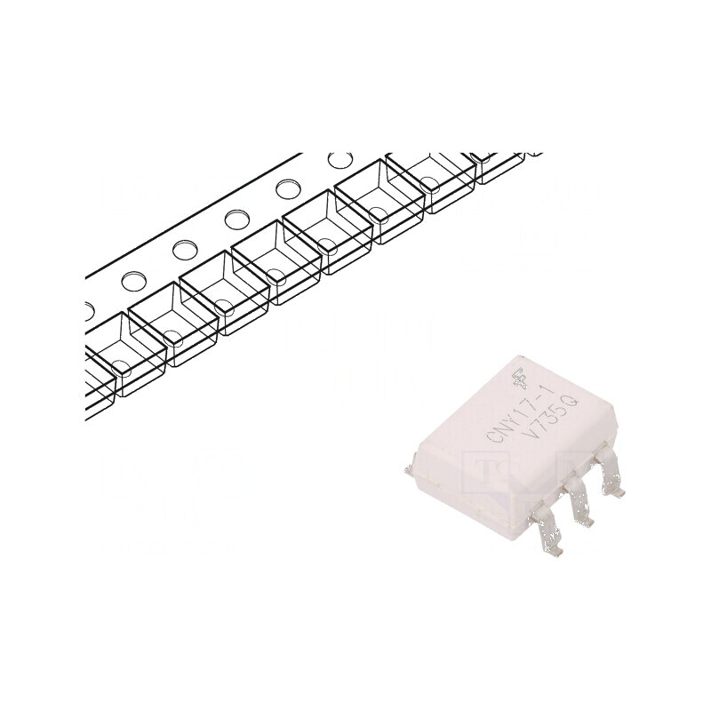 Optocuplor SMD CNY17, 1 Canal, 6 Pin, 4,17kV, Tranzistori Gull Wing | Electronic-mag.ro | Componente Electronice
