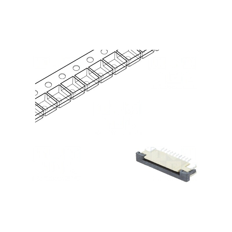 Conector FFC/FPC orizontal PIN 10 ZIF SMT cositorit 30mΩ pentru aplicații electronice | Electronic-mag.ro | Componente Electronice