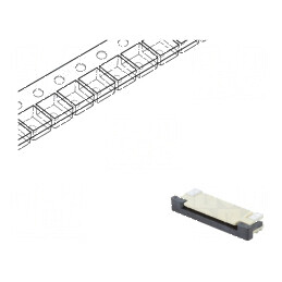 Conector FFC/FPC orizontal ZIF SMT 10 pini cositorit, rezistență 30mΩ | Electronic-mag.ro | Componente Electronice