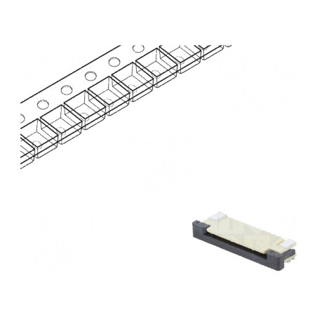 Conector FFC/FPC orizontal ZIF SMT 10 pini cositorit, rezistență 30mΩ | Electronic-mag.ro | Componente Electronice