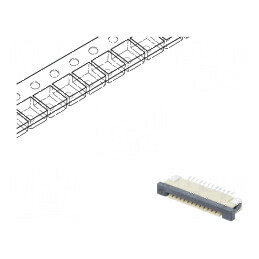 Conector FFC/FPC orizontale 12 PIN ZIF SMT cositorit 30mΩ pentru conectare electronică | Electronic-mag.ro | Componente Electronice