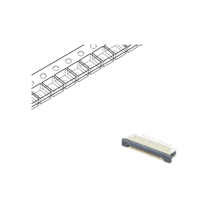Conector FFC/FPC orizontale 12 PIN ZIF SMT cositorit 30mΩ pentru conectare electronică | Electronic-mag.ro | Componente Electronice Conector FFC/FPC orizontale 12 PIN ZIF SMT cositorit 30mΩ pentru conectare electronică | Electronic-mag.ro | Componente Electronice