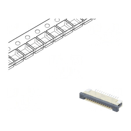 Conector FFC/FPC orizontale 12 PIN ZIF SMT cositorit 30mΩ pentru conectare electronică | Electronic-mag.ro | Componente Electronice