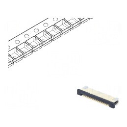 Conector FFC/FPC orizontal PIN 14 ZIF SMT cositorit 30mΩ pentru aplicatii electronice | Electronic-mag.ro | Componente Electronice