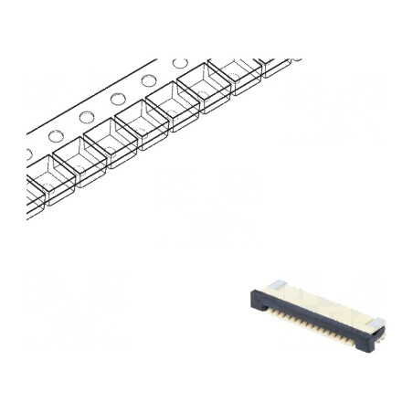Conector FFC/FPC orizontal PIN 14 ZIF SMT cositorit 30mΩ pentru aplicatii electronice | Electronic-mag.ro | Componente Electronice