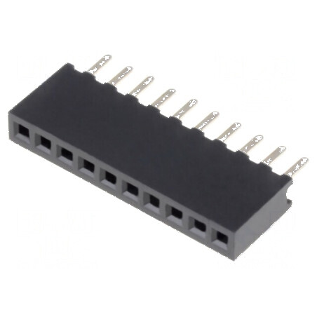 Conector şiruri pini soclu mamă 10 pini 1,27mm THT 1x10 | Electronic-mag.ro | Componente Electronice