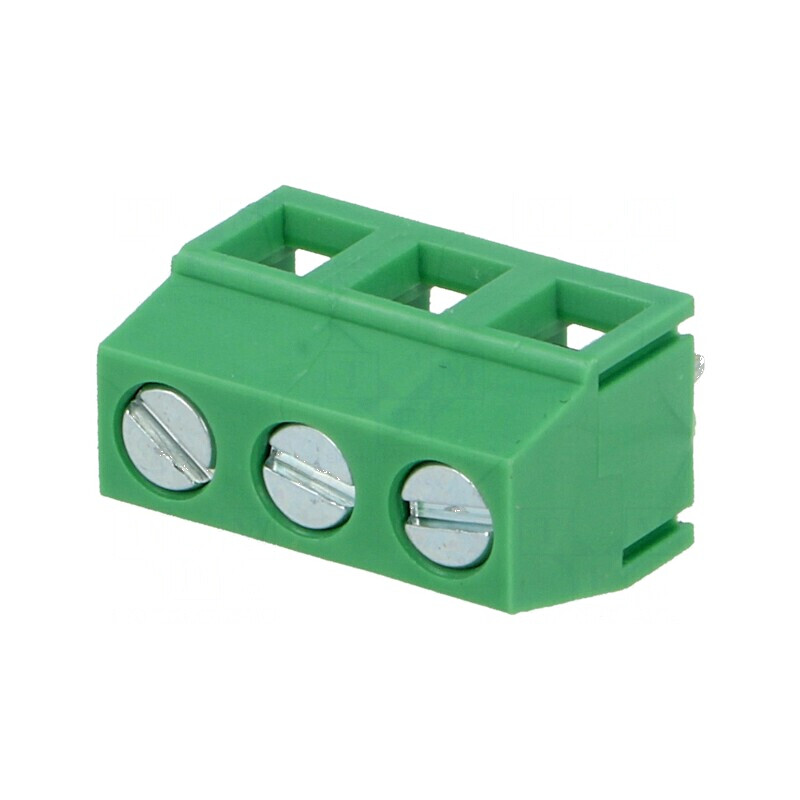 Regletă de conexiuni pentru PCB în unghi de 90° 5,08mm, 3 piste, 8A | Electronic-mag.ro | Componente Electronice