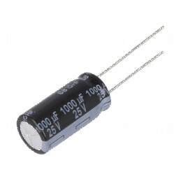 Condensator electrolitic low ESR THT 1000uF 25VDC Ø10x20mm - Componente electronice | Electronic-mag.ro | Componente Electronice